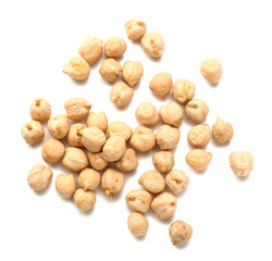 Raw chickpea on white background