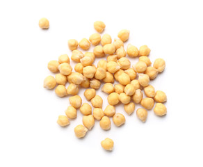 Raw chickpea on white background