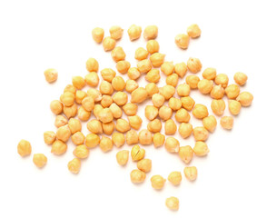 Raw chickpea on white background