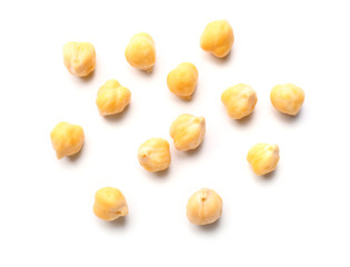Raw chickpea on white background