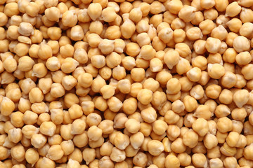 Many raw chickpea as background