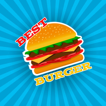 Best Burger blue banner  for your design  eps 10 vector