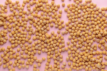 Raw chickpea on color background