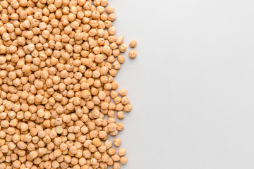 Raw chickpea on light background