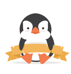 Cute Baby penguin fat Banner
