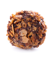 Tasty sweet truffle on white background