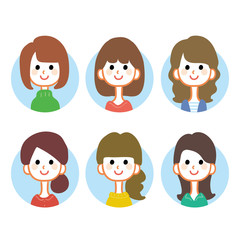 女性　アイコン　バリエーション