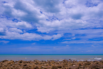 Rocks , sea and blue sky island Thailand
