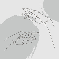 graceful hands vector illustration