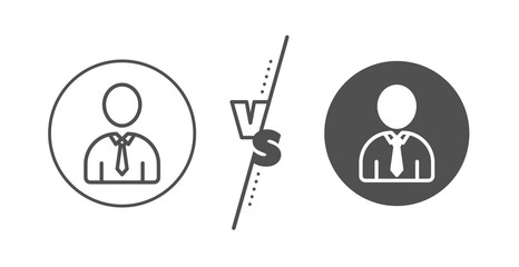 Profile Avatar sign. Versus concept. User line icon. Businessman Person silhouette symbol. Line vs classic human icon. Vector