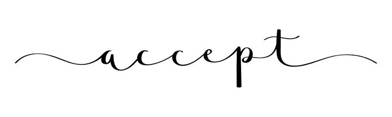 ACCEPT vector brush calligraphy banner with swashes