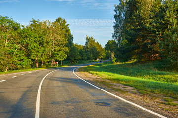 Belarusian Country road in the field.
