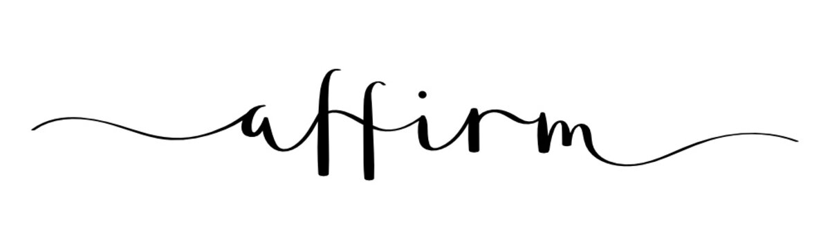 AFFIRM vector brush calligraphy banner with swashes