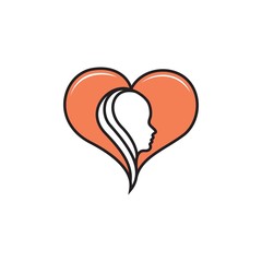 love and face logo template