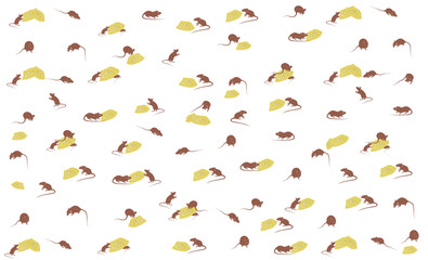 mouse and cheese pattern, 2020 new year background