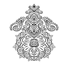 Vector Indian rug paisley ornament pattern design.