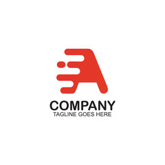 Abstract motion A letter logo design template