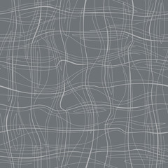 Abstract pattern with lines similar to gauze. Background with curved lines. Ornament in white and gray colors.