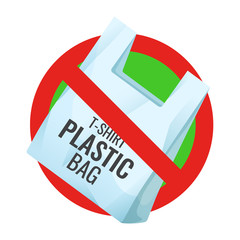 No plastic bag, pollution problem, prohibition sign