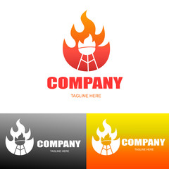 Grill logo,set of Hot grill logo,vector logo template