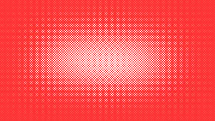 Red and white retro comic pop art background with haftone dots design. Vector clear template for banner or comic book design, etc