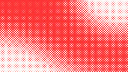 Red and white retro comic pop art background with halftone dots design, vector illustration template
