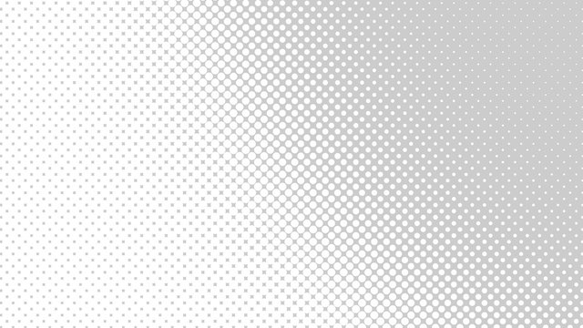 Grey and white pop art background with dots design, abstract vector illustration in retro comics style