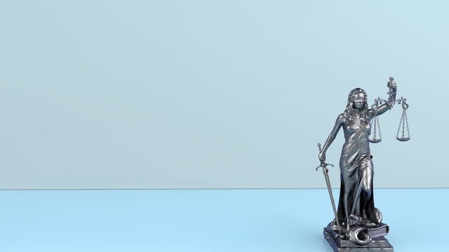 4k Video Animation Lady Justice Statue