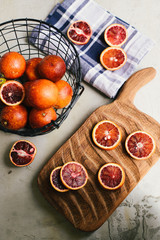 Red oranges on the table