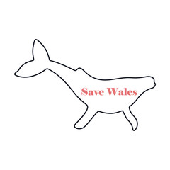 flat icon on theme Save whales . silhouette of a whale