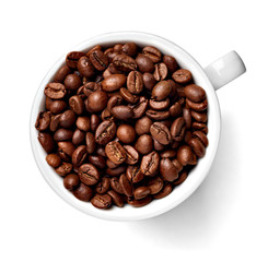 Obraz premium coffee cup beans drink espresso cafe mug cappuccino