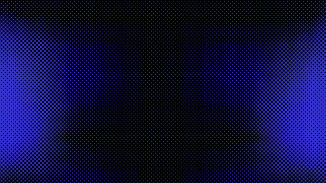 Dark blue pop art background in retro comic style with halftone dots, vector illustration of backdrop with isolated dots