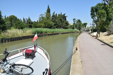 Canal de la Robine, Narbonne, Aude, Languedoc, Occitanie