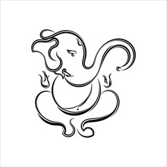 Ganesha The Lord Of Wisdom Calligraphic Style