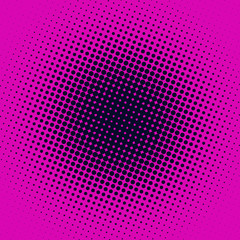 Magenta comic pop art background with halftone dots design, vector illustration template
