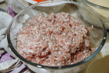 minced meat in the kitchen