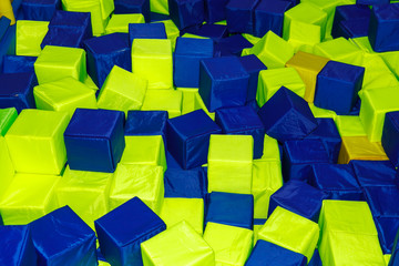 colored cubes in a children's room