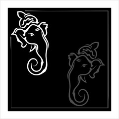 Ganesha The Lord Of Wisdom Calligraphic Style