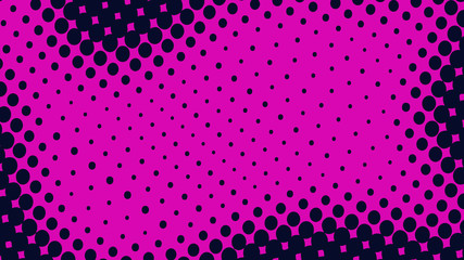 Magenta retro pop art background with halftone dots