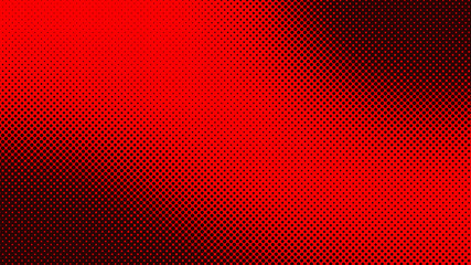 Dark red comic pop art background with halftone dots design, vector illustration template