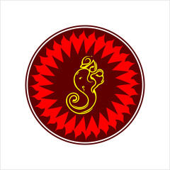 Ganesha The Lord Of Wisdom Calligraphic Style