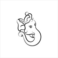 Ganesha The Lord Of Wisdom Calligraphic Style