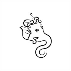 Ganesha The Lord Of Wisdom Calligraphic Style