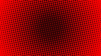 Naklejka premium Dark red retro pop art background with halftone dots design