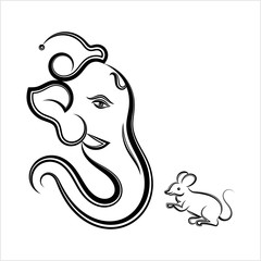 Ganesha The Lord Of Wisdom Calligraphic Style