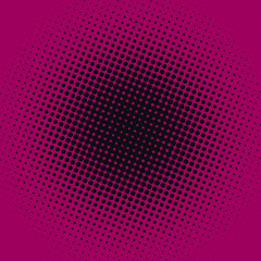 Dark pink modern pop art background with halftone dots design, vector illustration