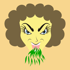 flat icon on theme evil women