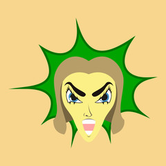 flat icon on theme evil women