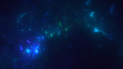 3D rendering multicolored abstract fractal on black background