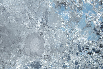 Ice, ice surface in a winter sunny day